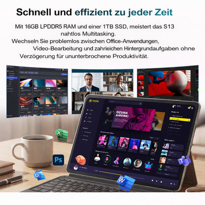 Ninkear S13 Intel Core Ultra 5 115U 2 in 1 Tablet Touch Screen Laptop - Ninkear Germany